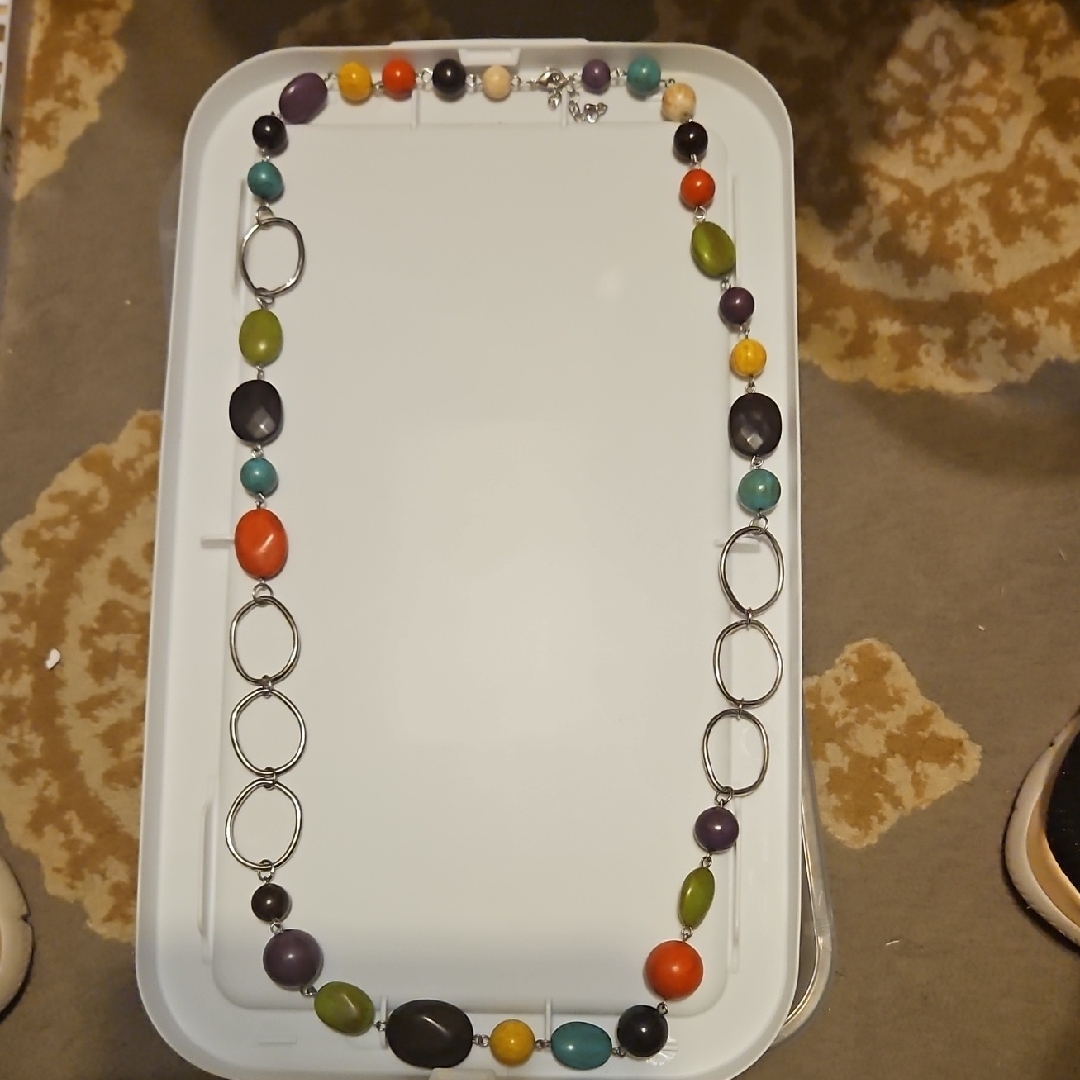 Kim Rogers Multicolor Beaded Necklace With Silver AccentsNot NewGood Condtion 13$